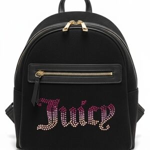Juicy Couture Black Backpack with Pink Embellishments